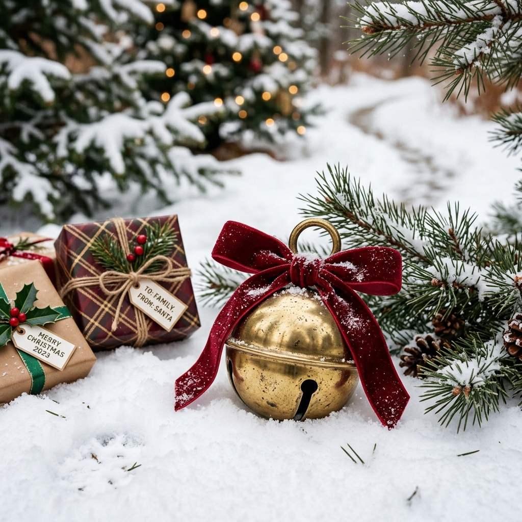 Magic Reindeer Bell & Golden Ribbon