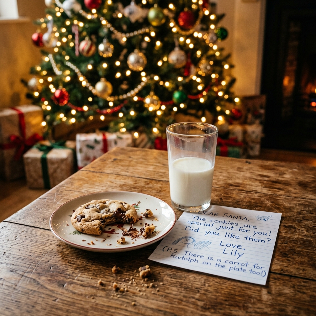 Half-Eaten Cookie Plate & Milk Glass