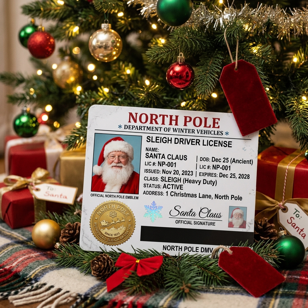 Santa's Lost Sleigh Driving License ID Card